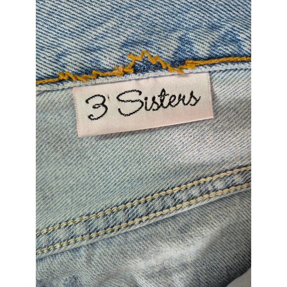 VTG 2001 Levi’s 3 Sisters 501 Women’s Cropped Upcycled Flip Flop Hem Jeans 36x22 - Picture 2 of 5